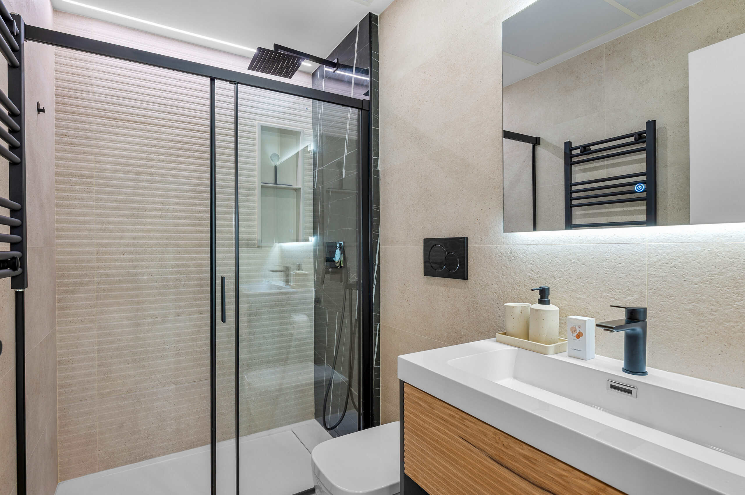 Shower and vanity