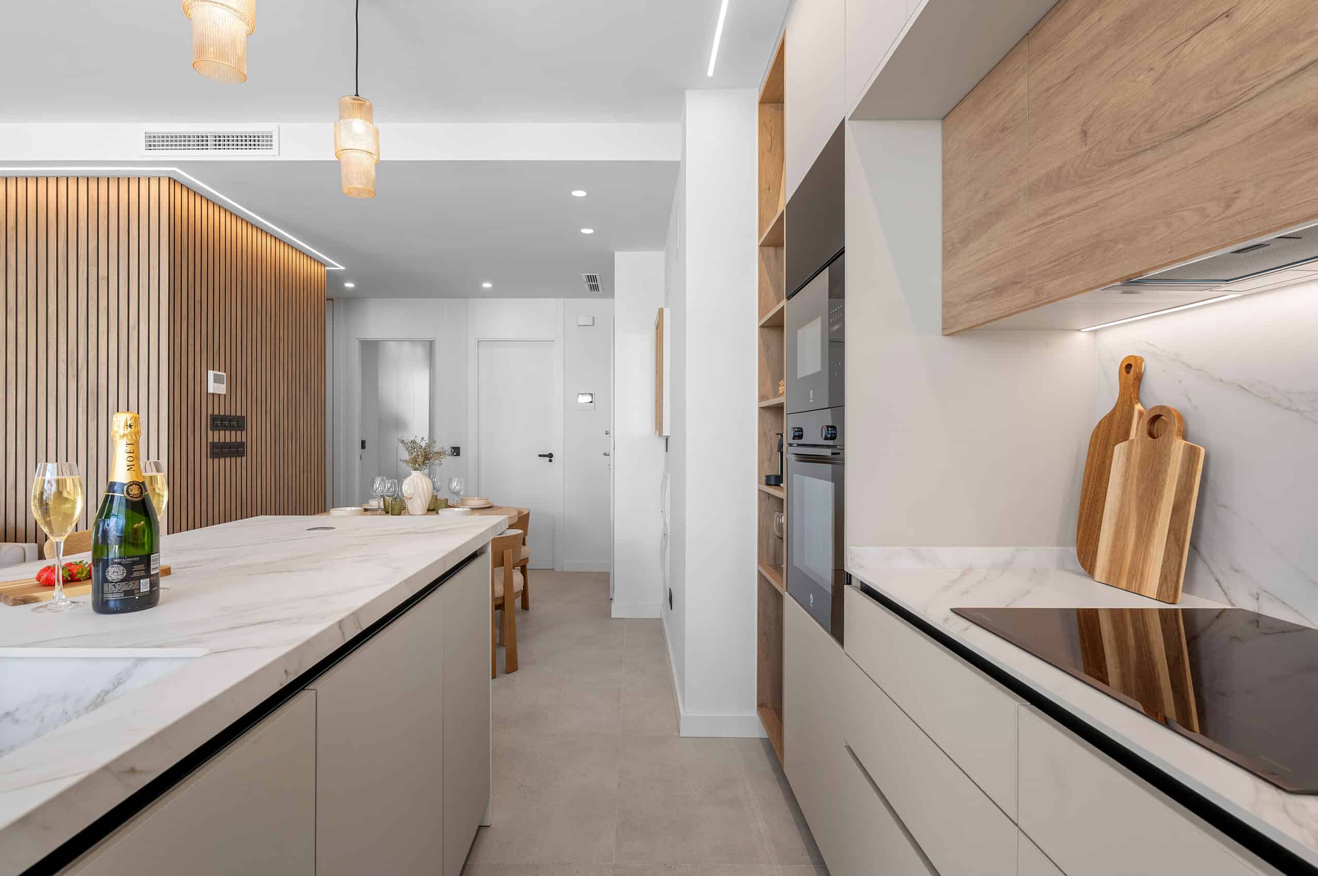 Kitchen island and worktop