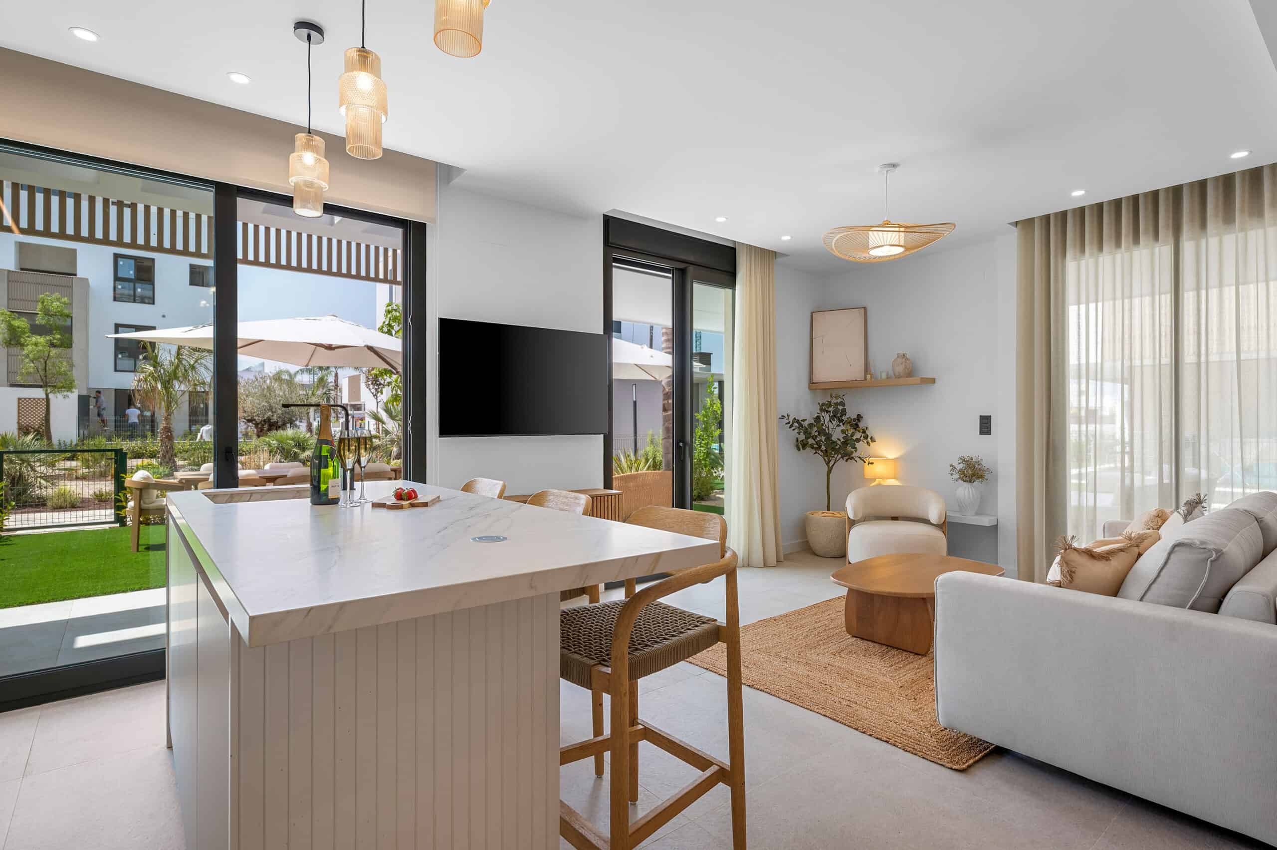 Open plan living and kitchen