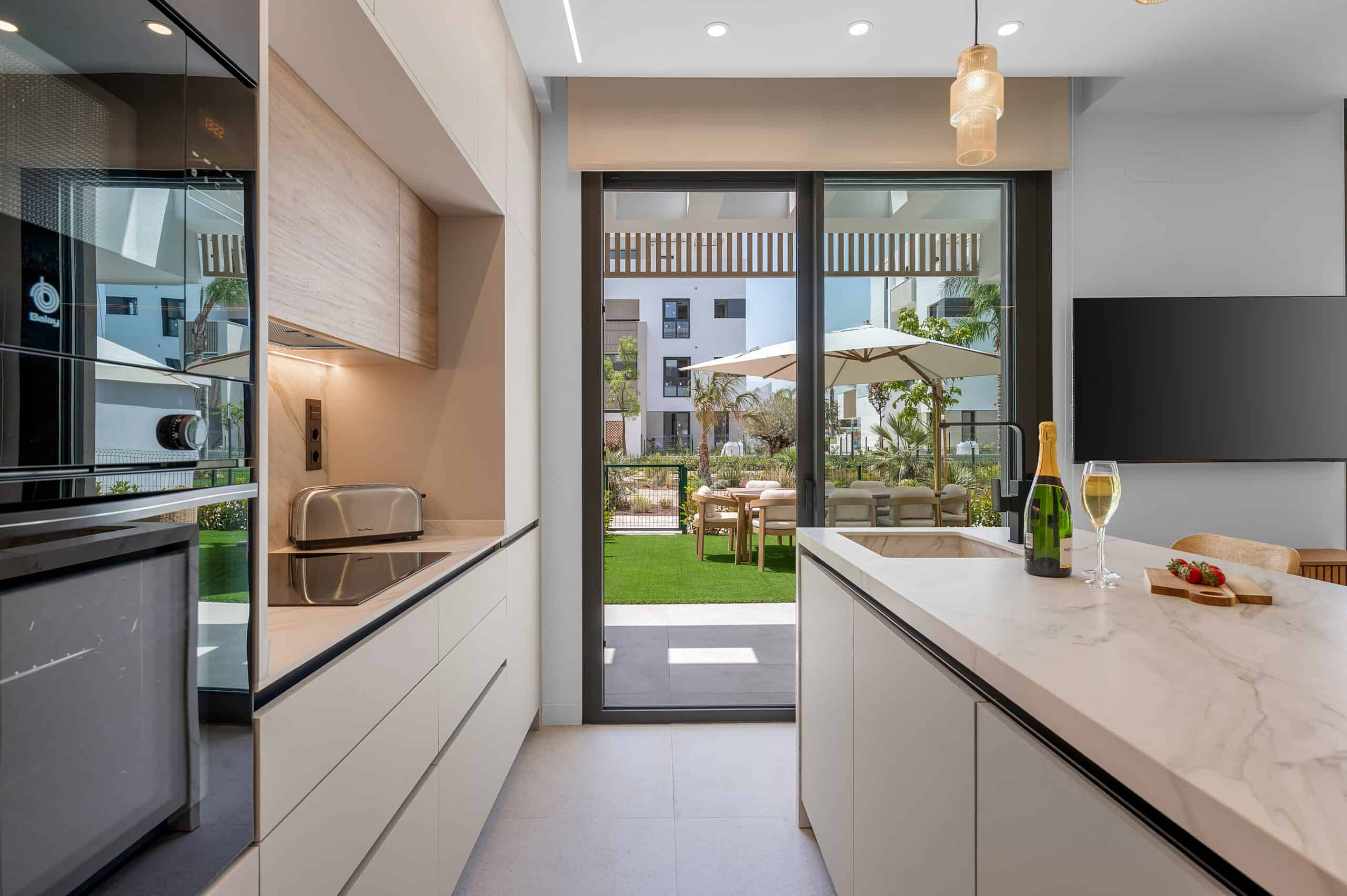 Kitchen towards garden